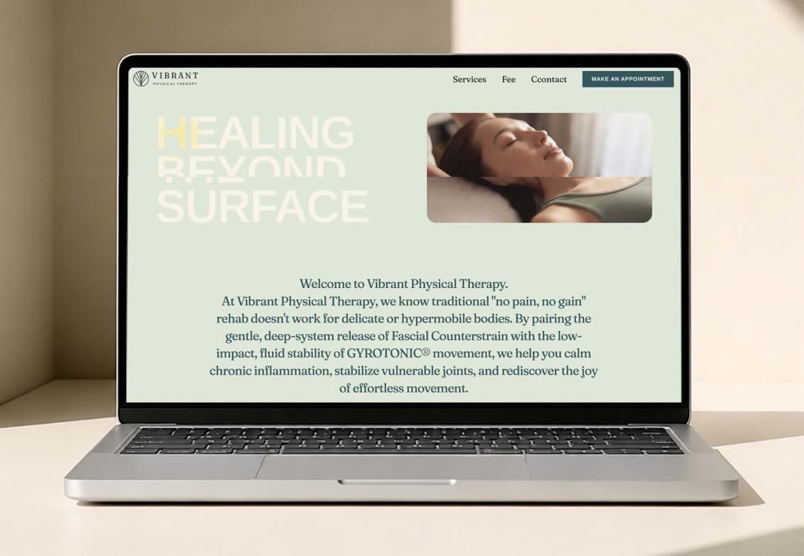 Vibrant website on a laptop